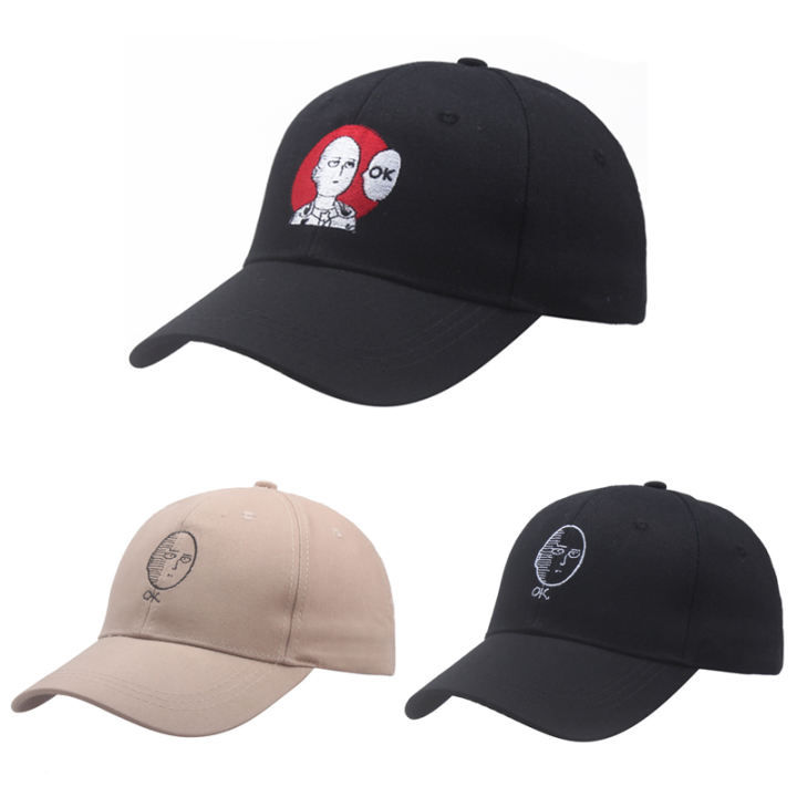 Anime Cartoon One Punch Man Saitama Baseball Hat Embroidered Adjustable Unisex Accessories OK Cap Outdoor Hats Party