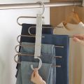 Almari Cloth Hanger | 5-Layer Non-Slip Hanger – Space-Saving Closet Organizer for Trousers, Skirts & Scarves. 