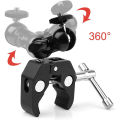 Super Clamp with 360° Mini Ball Head Quick Release Clamp Bracket Tripod Mount 1/4 Screw Clip for DSLR Camera  13 12 11. 