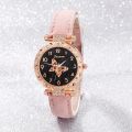 Pink Pearl Butterfly Watches for Women Fashion Rhinestone Casual Bracelet Watch Simple Female Clock Ladies Quartz Wristwatches. 