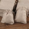 30PCS 13X18/10X15/9X12/7X9CM Drawstring Burlap Bag Jute  DIY Wedding Favor  Bag For Packaging Candy Chocolate Jewery. 