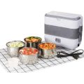 Cooking Lunch Box 4 Liners Stainless Steel Electric Lunch Box 4 In 2 Layer Thermal Heating Food Steamer Cooking Container 2L White 220W. 