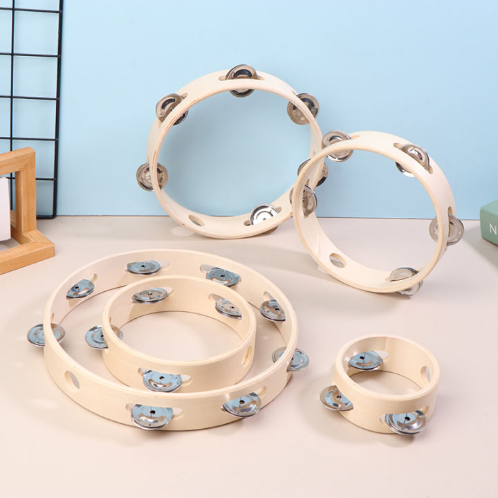 4/6/7/8/10Inch%20Hand%20Drums%20Toys%20Education%20Orff%20Musical%20Instrument%20Tambourine%20Hand%20Cranked%20Bell%20Single%20Row%20Wooden%20Tambourine%20Rings%20-%20Image%205