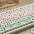 135 Keys Cute Pig keycaps MOA Profile PBT Round Green Keycap Sets for MX Mechanical Keyboard Keycaps. 