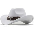 New Wome Men Black Wool Chapeu Western Cowboy Hat Gentleman Jazz Sombrero Hombre Cap Dad Cowgirl Hats Size 56-58cm. 