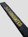 Graduation sash/slash  black sach golden embroidered. 