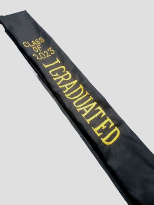 Graduation sash/slash  black sach golden embroidered