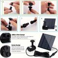 1.2W Solar Fountain Pump for Bird Baths Summer Solar Panel with 3m Long Cable and 8 Nozzle Attachments Garden Fountain.