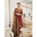 maroon Chiffon suit with heavy net embroidery dupatta. 