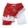 Stylish 3D Print 2 in 1 Running Shorts for Men Gym Workout Athletic Performance Shorts with Pockets Activewear. 