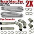 Air Diesel Parking Heater Stainless Steel Exhaust Pipe Tube Gas Vent Hose +Aluminum Foil Sleeve With Hose Clamp For Car.