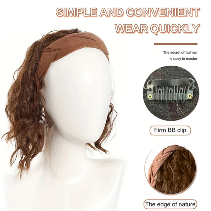 Synthetic%20%20%20Extension%20Curly%20Headband%20%20Wavy%20Hairpieces%20Fluffy%20Wavy%20Hair%20Extension%20Accessory%20Wig%20Clip%20Fake%20Half%20Wig%20Women%20Hair%20Ban%20-%20Image%203