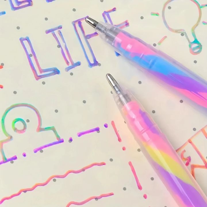 6Pcs%20Mixing%20of%203%20Colors%20Rainbow%20Gel%20Pens%20Color%20Changing%20Ballpoint%20Pen%20Glitter%20Pen%20Set%20for%20Adults%20Coloring%20Book%20Drawing%20Doodling%20-%20Image%204