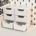 3-Tier Plastic Cosmetic Storage Box Organizer with Drawers Multifunctional Countertop Storage for Jewelry Office Supplies. 