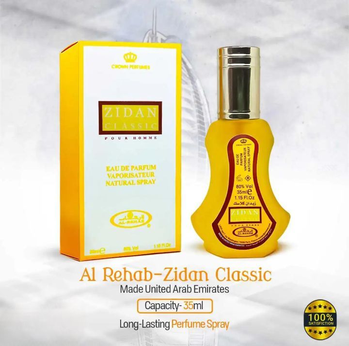Al-Rehab-Zidan Classic Natural Perfume Spray- 35 ml- For Men