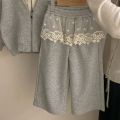 2025 Korean Girls' Spring Set - Lace Hooded Cardigan + Apron Dress | Chic 2-Piece Casual Outfit Baby Girl Clothes. 