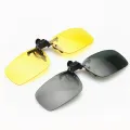 1Pc Car Night Safety Driving Glasses Clip On Sunglasses For Men Women Night Vision Glasses Anti-glare Driver Goggles Sunglasses. 