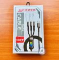 100W 3 In 1 Fast Charging Cable Nylon Universal Multi Charger Cable USB cable Type C Usb Micro For Iphone Samsung Huawei Xiaomi Multi Port Multiple Charging Wire. 