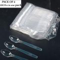 4 Packs Of 100PCS Transparent Plastic Spoons For Desserts And Appetizers. 