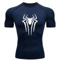 Spider Print Men's Sports T-shirts Fitness Gym Tight Compression Shirt Summer Breathable Quick Drying Tees Y2K Short Sleeve Tops. 