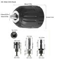 10mm/13mm Keyless Drill Chuck, 1/2in 3/8in Hex Shank/SDS-Plus/Square Quick Grip Adapter, Chuck for Drill Bit Screwdriver&Sockets. 