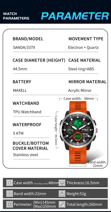 SANDA%20Sports%20Men's%20Electronic%20Watch%20Fashion%20Multi%20functional%20Waterproof%20LED%20Dual%20Display%20Men's%20Electronic%20Watch%203379%20-%20Image%205
