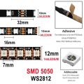 RGBIC Smart LED Strip WS2812B WS2812 5050 Individually Addressable IC 30/60/144Pixels/Leds/m Light DC5V Black IP30/67 Waterproof. 