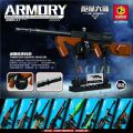 Technical Building Blocks toys  AK47 Revolver Submachine Sniper Barrett WW2   War SWAT Weapon Model  for children. 