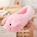 Cute Cartoon Pig Winter Warm Shoes Women Heel Cover Home Floor Slippers Soft Fur Indoor Fluffy House Bedroom Slides For Girls.