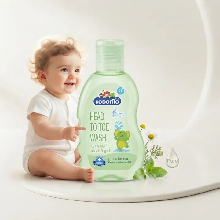 Kodomo%20Baby%20Hair%20and%20Body%20Wash%20200ml%20Gentle%20Tear%20Free%20Baby%20Cleanser%20Soft%20Skin%20and%20Healthy%20Hair%20Care%20-%20Image%203