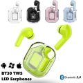 BT30 ENC Noise-Canceling Wireless Bluetooth Earbuds - HiFi Stereo Headphones with Digital Display Charging Case, Waterproof for Gaming.