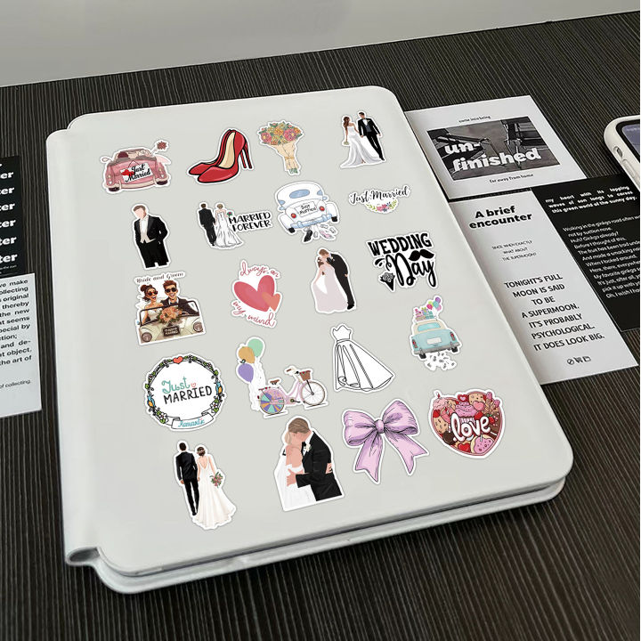 50Pcs%20Wedding%20%20Stickers%20Bride%20Just%20Married%20DIY%20Stickers%20Scrapbooking%20Phone%20Luggage%20Skateboard%20Waterproof%20Graffiti%20Decals%20-%20Image%206