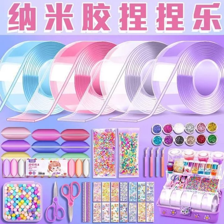pet-nano-glue-kneading-music-blowing-bubble-full-set-of-nano-tape