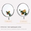 Dressing Mirror Wall Mounted 8 Inch Magnifying Two-sides Mirror Space Aluminum Black  Makeup Mirror Cosmetic Lady . 
