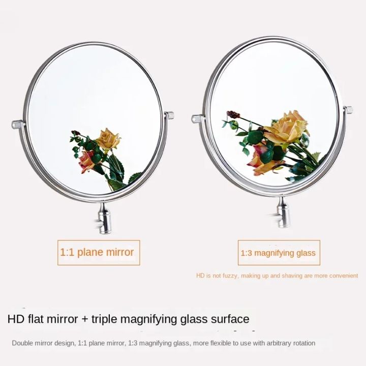 Dressing%20Mirror%20Wall%20Mounted%208%20Inch%20Magnifying%20Two-sides%20Mirror%20Space%20Aluminum%20Black%20%20Makeup%20Mirror%20Cosmetic%20Lady%20%20-%20Image%205
