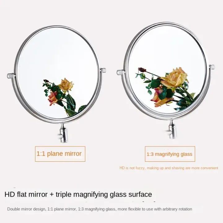 Dressing%20Mirror%20Wall%20Mounted%208%20Inch%20Magnifying%20Two-sides%20Mirror%20Space%20Aluminum%20Black%20%20Makeup%20Mirror%20Cosmetic%20Lady%20%20-%20Image%205