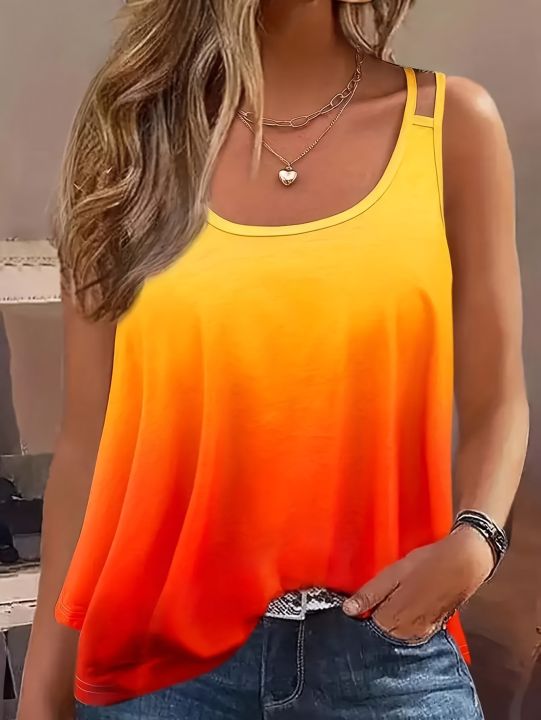 Plus%20Size%20Ombre%20Cut%20Out%20Cami%20Top%20Casual%20Crew%20Neck%20Sleeveless%20Top%20For%20Summer%20Women's%20Plus%20Size%20Clothing%20-%20Image%205
