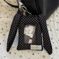 Hot Sale Y2K Polka Dot Rabbit Ears Card Holder 3-inch Photocard Holder Korean Style Bag Pendant.