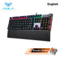 AULA F2088 Mechanical Gaming Keyboard Anti-ghosting 104 Brown Blue Switch Wired Mixed Backlight Keyboard for Game Laptop PC. 