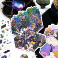 Kawaii Deep Sea Music Hall 3D space station Landscape Sticker  DIY Pocket Cabin Scene festival  ﻿. 