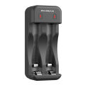 PUJIMAX Battery Charger 2 Slot Intelligent Fast Charge With Indicator For 1.2V NiMH NiCd AAA/AA Rechargeable Micro Jack. 