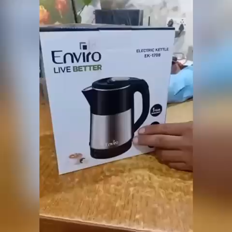 Enviro Electric Kettle EK-1708 (1.7L) | 360° Rotational Base, Concealed Heating Element, Detachable Jug, Overheat & Boil-Dry Protection