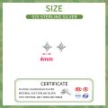 SOFTPIG Real 925 Sterling Silver Zircon 4MM Star Tiny Stud Earrings for Women Fine Jewelry Minimalist Ear Hole Care Accessories. 