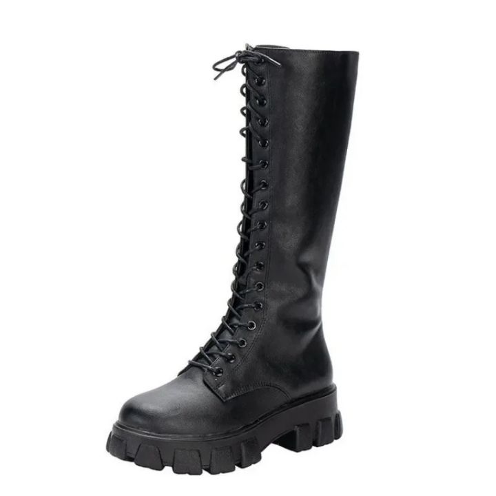 Women's%20Mid%20Calf%20Boots%20Padded%20Shoes%20Knee%20High%20Winter%20Sneakers%20Punk%20Style%20%20Casual%20White%20Black%202024%20Lucury%20Platform%20Woman%20-%20Image%205