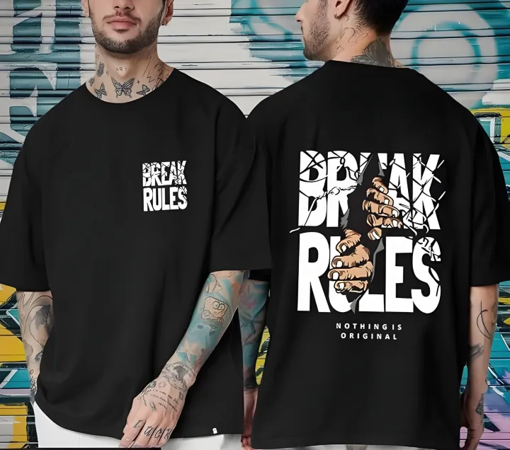 Fargo Black Cotton Graphic Printed Oversized t Shirt for Men | Backprint Oversized T-shirt