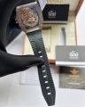 Oupinke Skeleton Men Automatic Watch Rubber Strap Luminous Dial. 