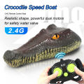 Realistic Crocodile & Python RC Boat - 2.4GHz Waterproof Remote Control Animal Ship, High-Speed Pool Toy for Kids Adults.