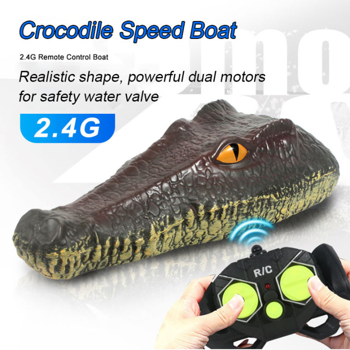 Realistic Crocodile & Python RC Boat - 2.4GHz Waterproof Remote Control Animal Ship, High-Speed Pool Toy for Kids Adults