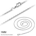 wholesale 5pcs/lot 925 Sterling Silver Chain necklace,Fashion Men/Women DIY Jewelry Rolo Chain 1mm Necklace 16 18 20 22 24".