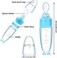 Full Silicone Spoon feeder 90ml rice vanguard squeezed spoons of rice vanguard bottle suction cup soft spoon head -1pcs. 